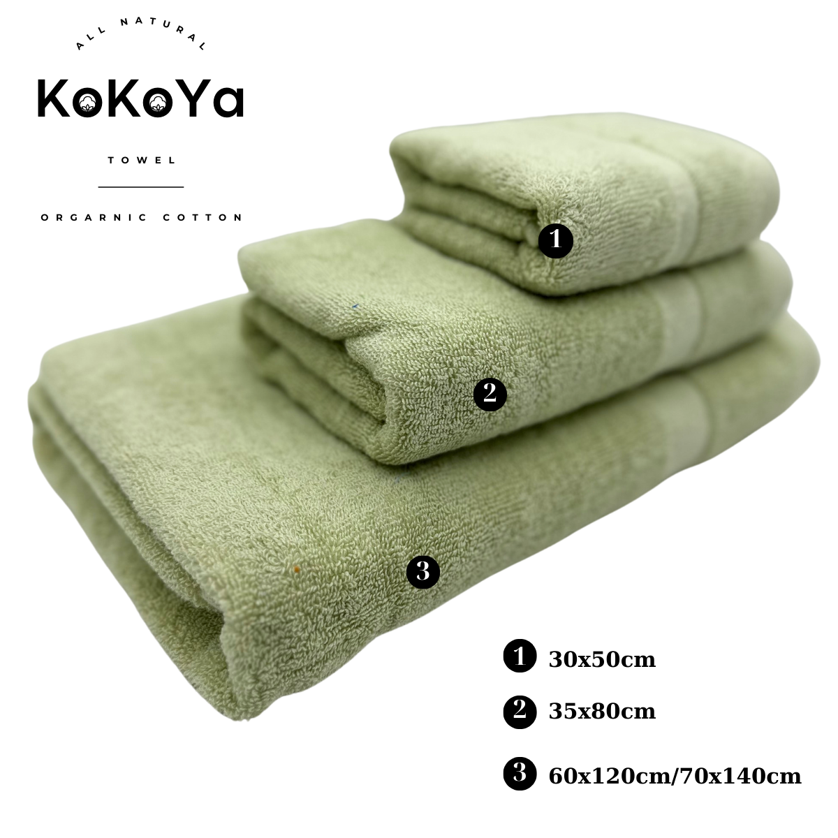 Khăn tắm cotton cỡ lớn Kokoya 70x140cm, 100% cotton cao cấp