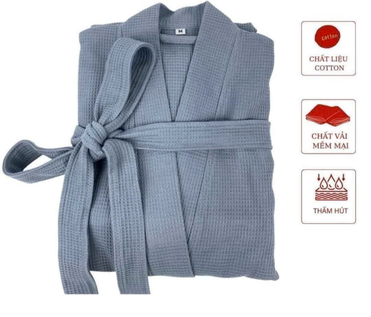 áo choàng tắm cotton tổ ong