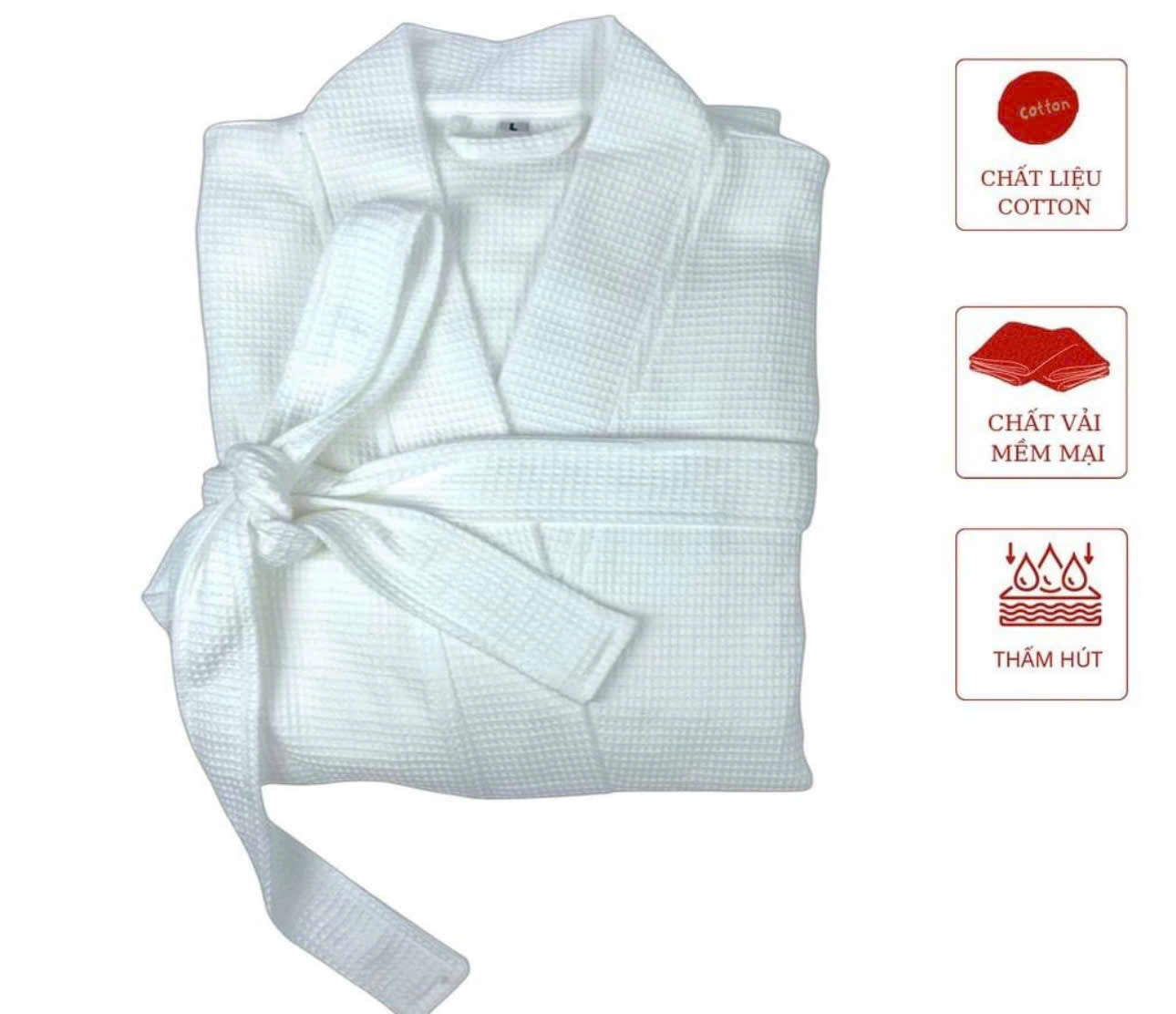 Áo choàng tắm cotton tổ ong