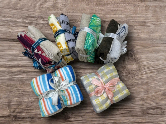 Set 2 khăn tắm xuất dư MJ hoa kẻ lẫn