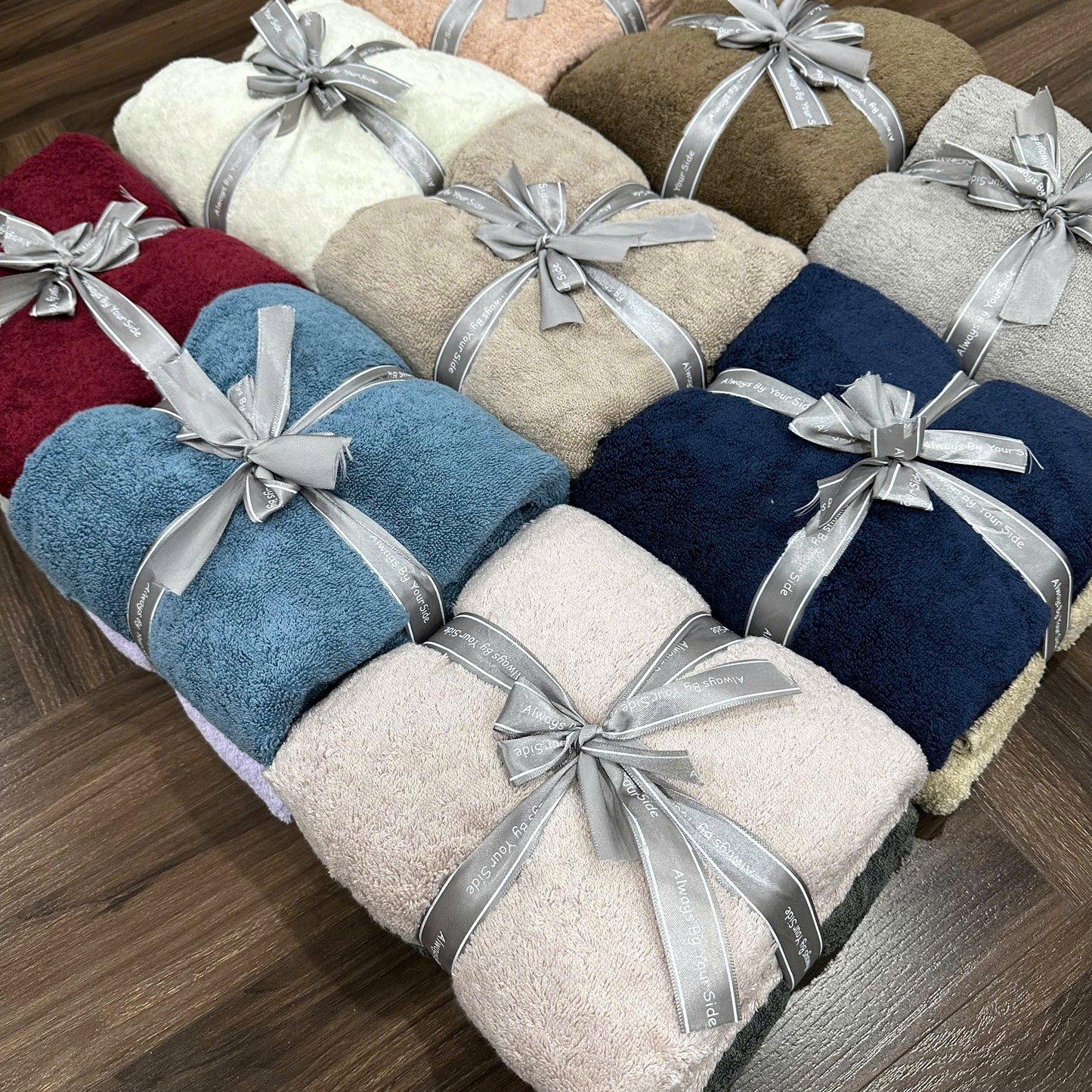 Set 2 khăn xuất dư trơn MJ dầy 550g