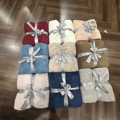 Set 2 khăn xuất dư trơn MJ dầy 550g