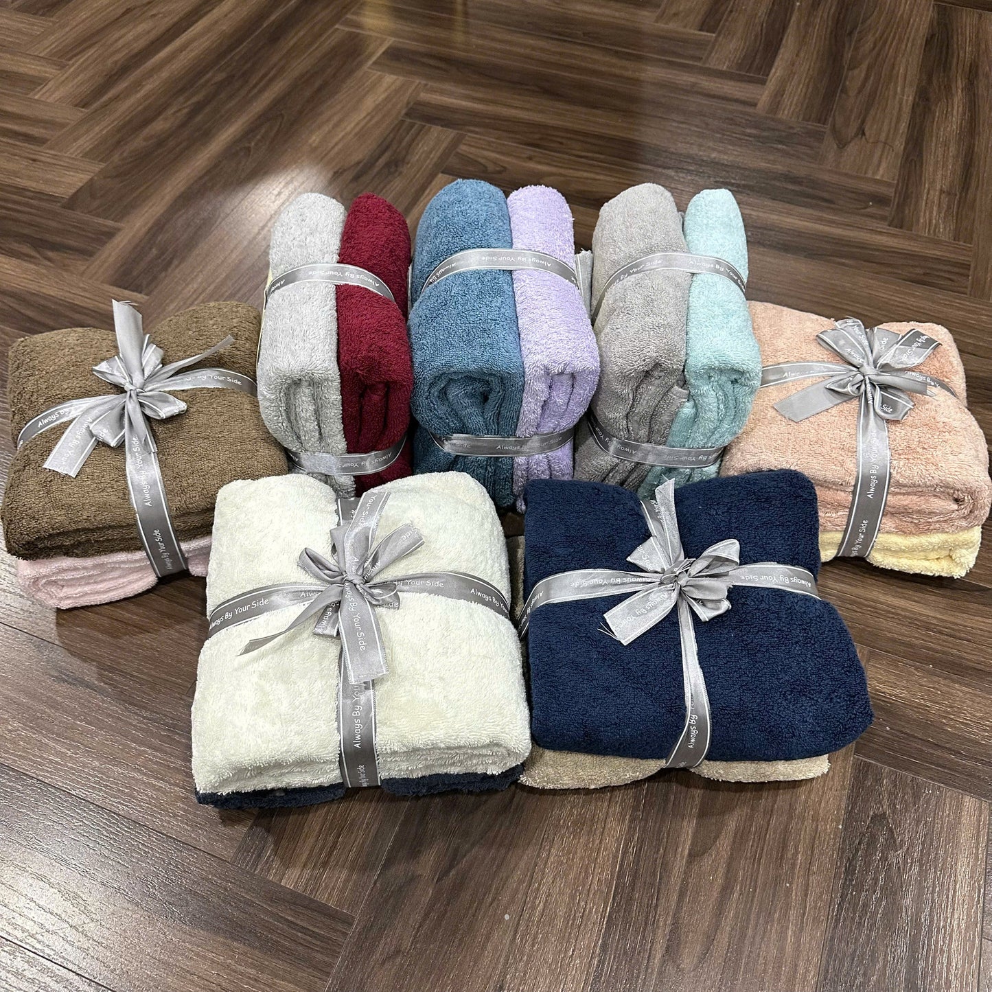 Set 2 khăn xuất dư trơn MJ dầy 550g