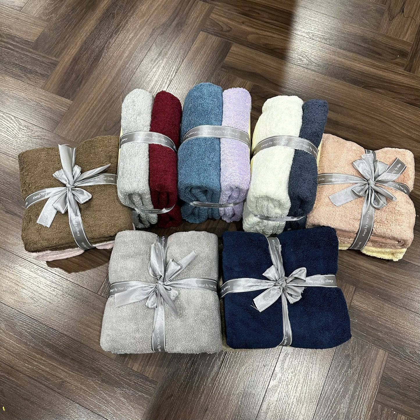 Set 2 khăn xuất dư trơn MJ dầy 550g